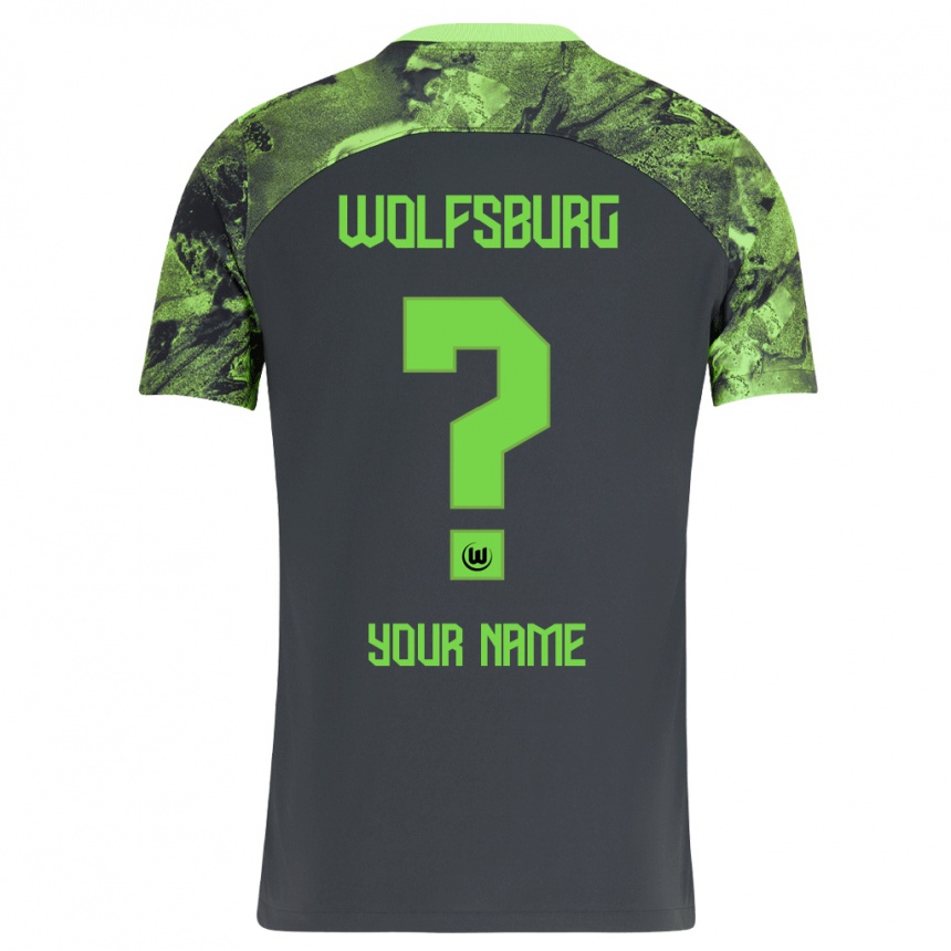 Kinder Fußball Ihren Namen #0 Dunkelgrau Auswärtstrikot Trikot 2023/24 T-Shirt Luxemburg