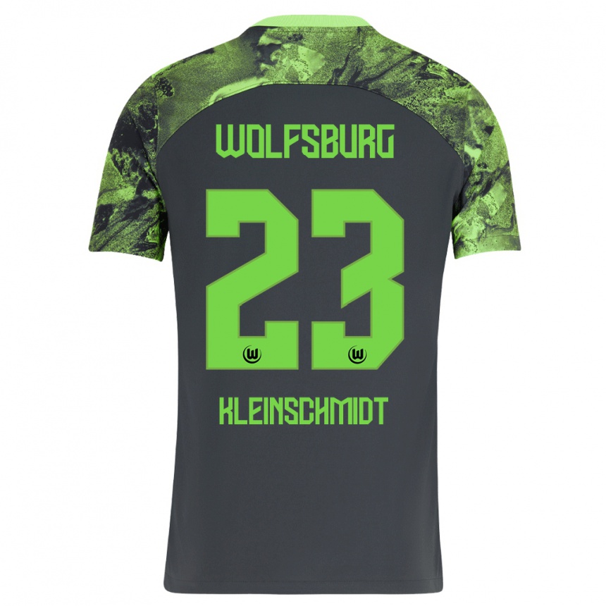 Kinder Fußball Max Kleinschmidt #23 Dunkelgrau Auswärtstrikot Trikot 2023/24 T-Shirt Luxemburg