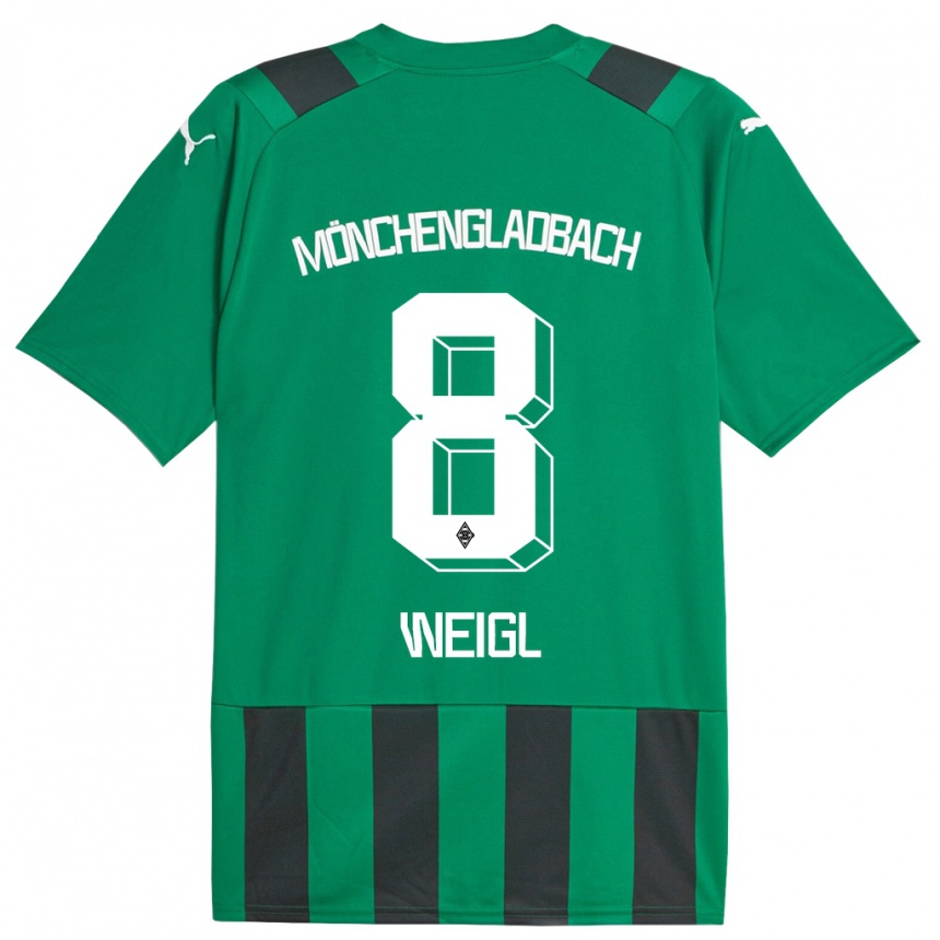 Kinder Fußball Julian Weigl #8 Schwarz Grün Auswärtstrikot Trikot 2023/24 T-Shirt Luxemburg