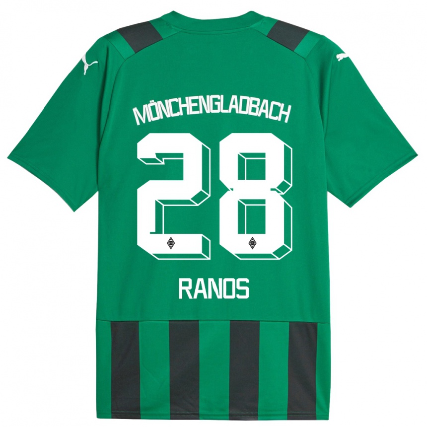 Kinder Fußball Grant-Leon Ranos #28 Schwarz Grün Auswärtstrikot Trikot 2023/24 T-Shirt Luxemburg