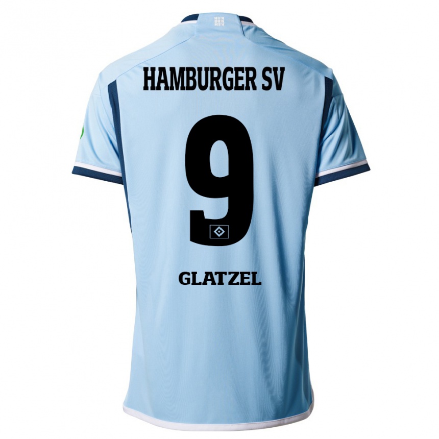 Kinder Fußball Robert Glatzel #9 Blau Auswärtstrikot Trikot 2023/24 T-Shirt Luxemburg
