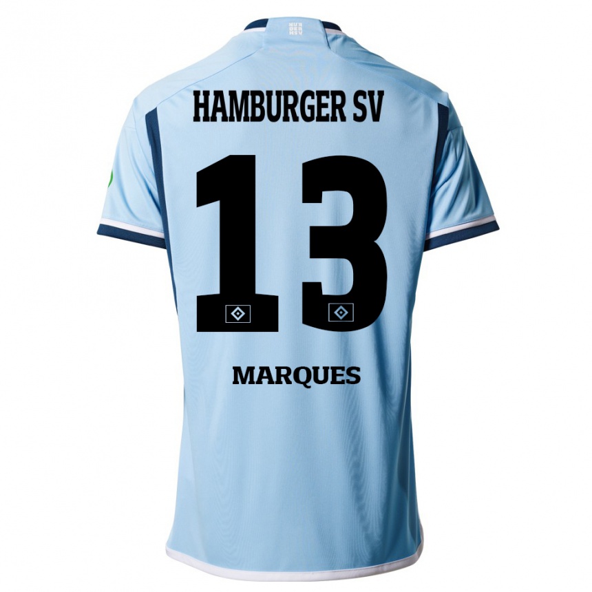 Kinder Fußball Alex Da Graca Marques #13 Blau Auswärtstrikot Trikot 2023/24 T-Shirt Luxemburg