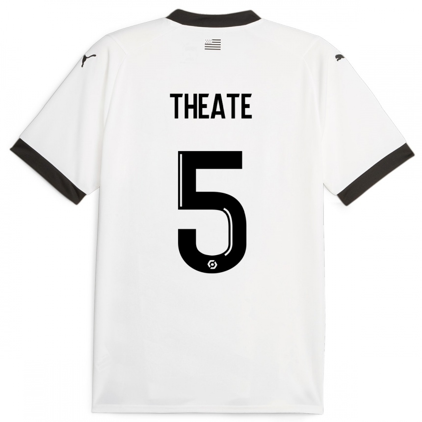 Kinder Fußball Arthur Theate #5 Weiß Auswärtstrikot Trikot 2023/24 T-Shirt Luxemburg