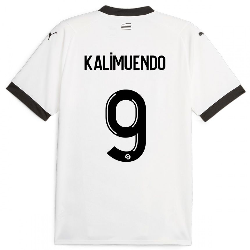 Kinder Fußball Arnaud Kalimuendo #9 Weiß Auswärtstrikot Trikot 2023/24 T-Shirt Luxemburg