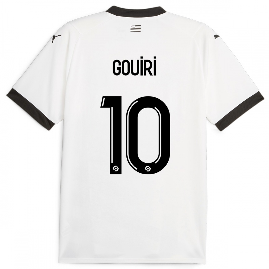 Kinder Fußball Amine Gouiri #10 Weiß Auswärtstrikot Trikot 2023/24 T-Shirt Luxemburg