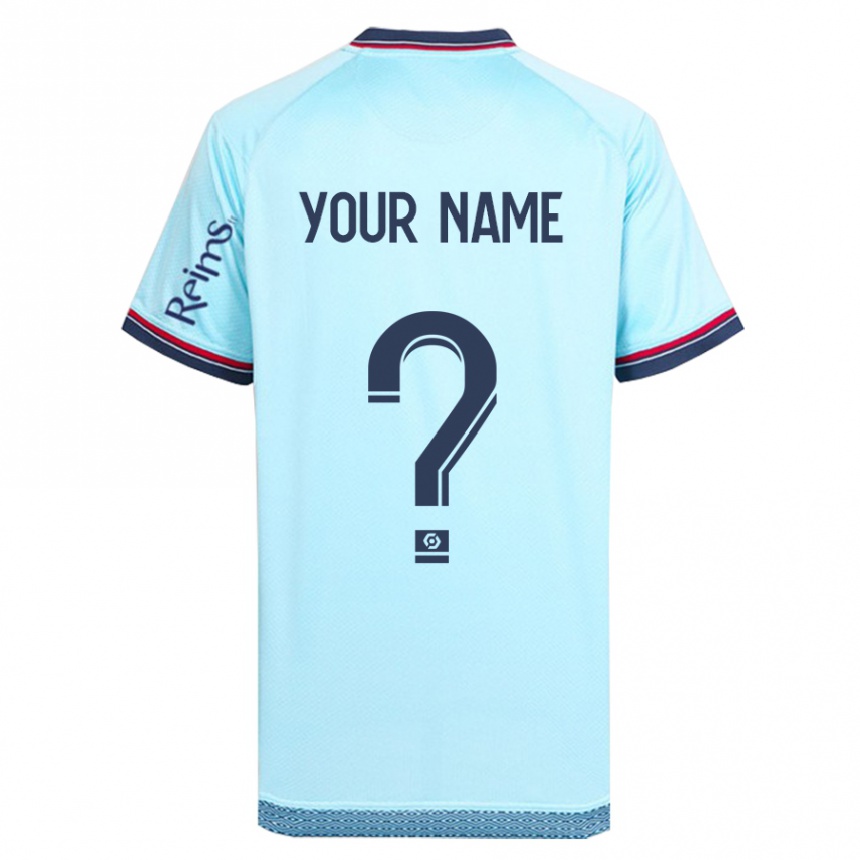 Kinder Fußball Ihren Namen #0 Himmelblau Auswärtstrikot Trikot 2023/24 T-Shirt Luxemburg