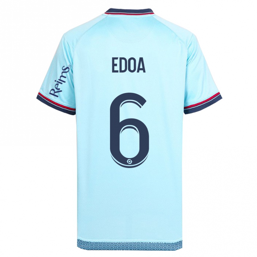 Kinder Fußball Valentin Atangana Edoa #6 Himmelblau Auswärtstrikot Trikot 2023/24 T-Shirt Luxemburg