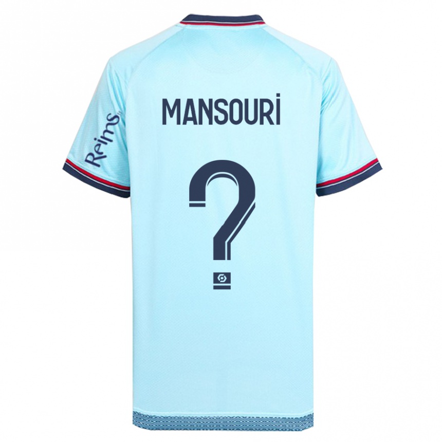 Kinder Fußball Keryane Mansouri #0 Himmelblau Auswärtstrikot Trikot 2023/24 T-Shirt Luxemburg