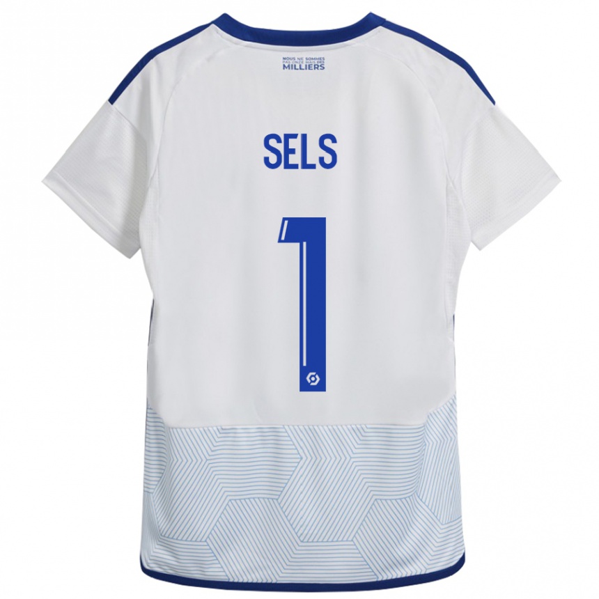 Kinder Fußball Matz Sels #1 Weiß Auswärtstrikot Trikot 2023/24 T-Shirt Luxemburg