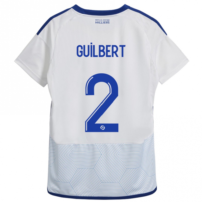 Kinder Fußball Frédéric Guilbert #2 Weiß Auswärtstrikot Trikot 2023/24 T-Shirt Luxemburg