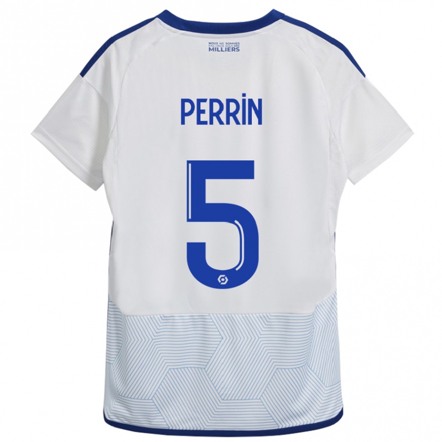 Kinder Fußball Lucas Perrin #5 Weiß Auswärtstrikot Trikot 2023/24 T-Shirt Luxemburg