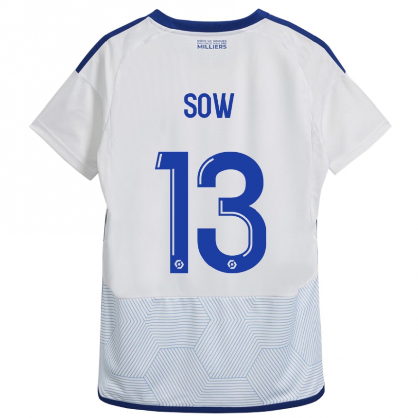Kinder Fußball Saïdou Sow #13 Weiß Auswärtstrikot Trikot 2023/24 T-Shirt Luxemburg