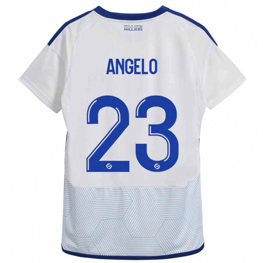 Kinder Fußball Ângelo #23 Weiß Auswärtstrikot Trikot 2023/24 T-Shirt Luxemburg