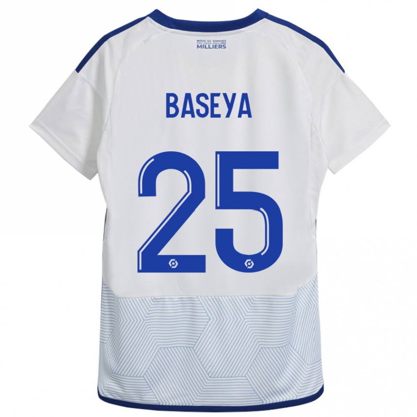 Kinder Fußball Steven Baseya #25 Weiß Auswärtstrikot Trikot 2023/24 T-Shirt Luxemburg