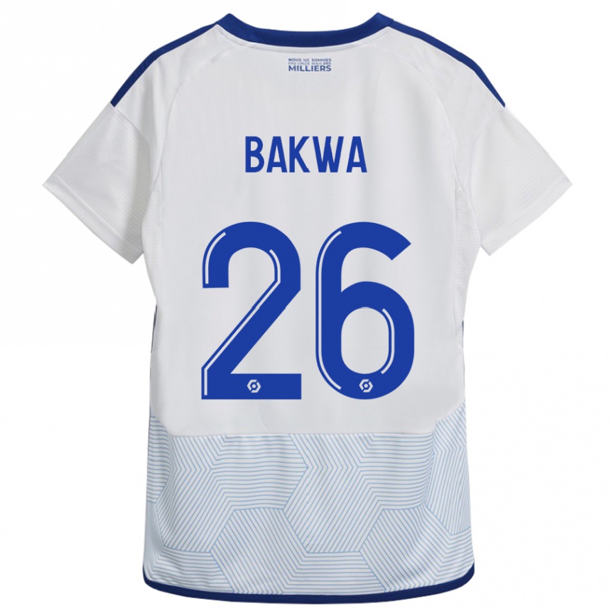 Kinder Fußball Dilane Bakwa #26 Weiß Auswärtstrikot Trikot 2023/24 T-Shirt Luxemburg