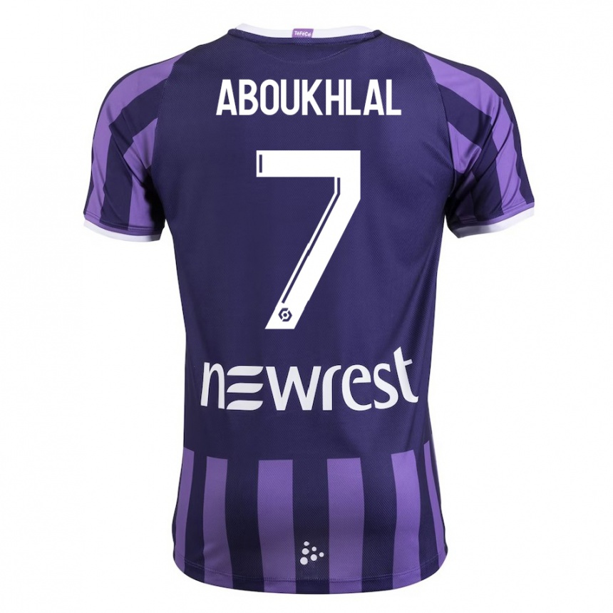 Kinder Fußball Zakaria Aboukhlal #7 Lila Auswärtstrikot Trikot 2023/24 T-Shirt Luxemburg