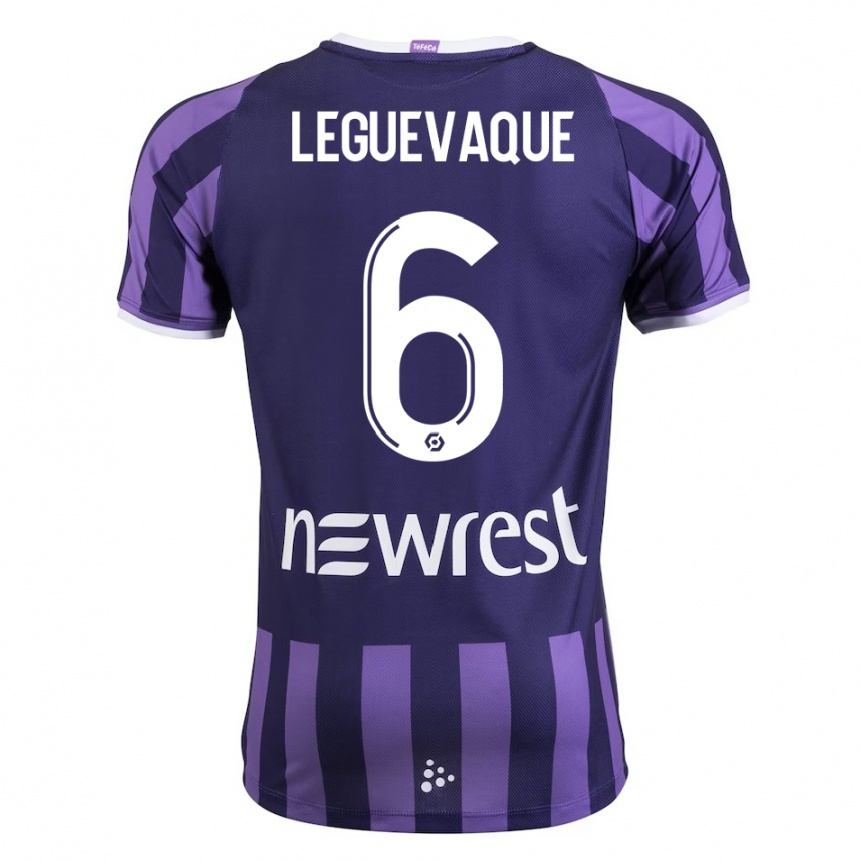 Kinder Fußball Laurie Leguevaque #6 Lila Auswärtstrikot Trikot 2023/24 T-Shirt Luxemburg