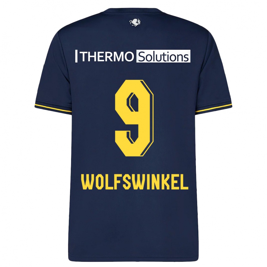 Kinder Fußball Ricky Van Wolfswinkel #9 Marine Auswärtstrikot Trikot 2023/24 T-Shirt Luxemburg