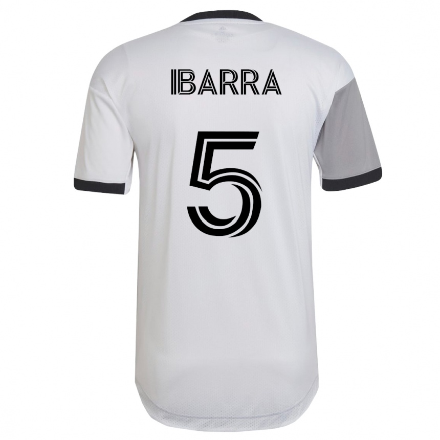 Kinder Fußball Franco Ibarra #5 Weiß Auswärtstrikot Trikot 2023/24 T-Shirt Luxemburg
