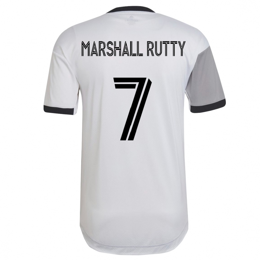 Kinder Fußball Jahkeele Marshall-Rutty #7 Weiß Auswärtstrikot Trikot 2023/24 T-Shirt Luxemburg