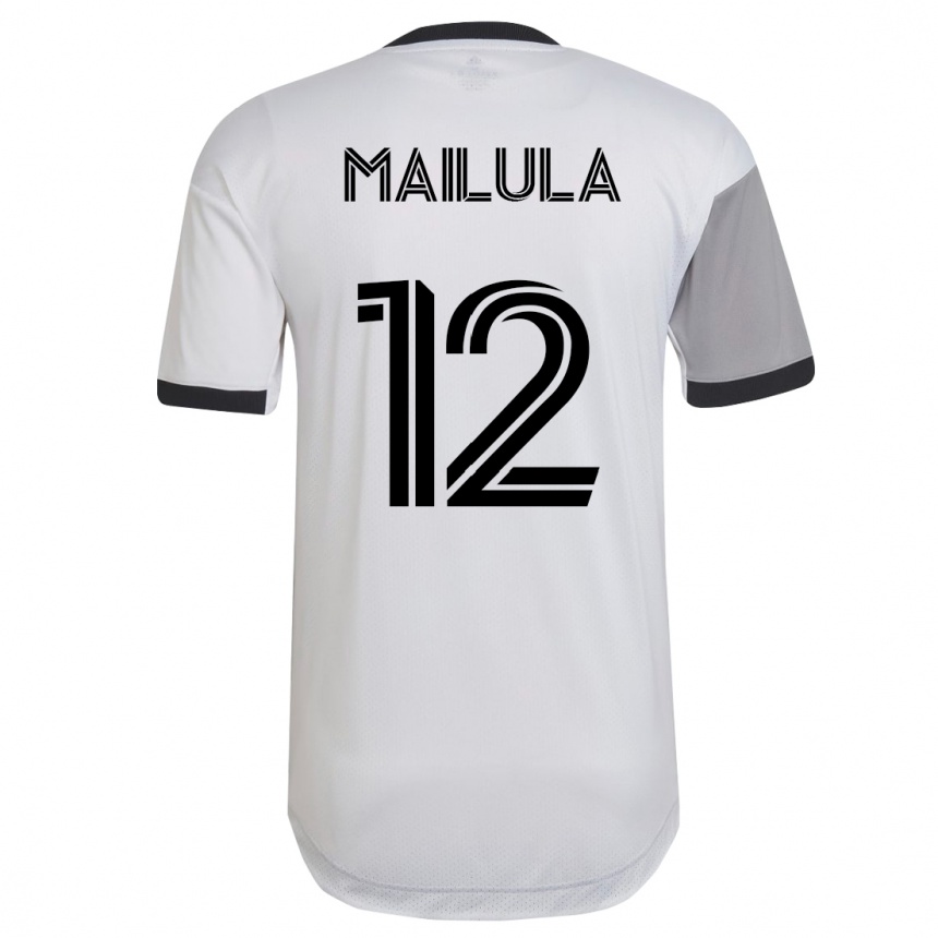 Kinder Fußball Cassius Mailula #12 Weiß Auswärtstrikot Trikot 2023/24 T-Shirt Luxemburg