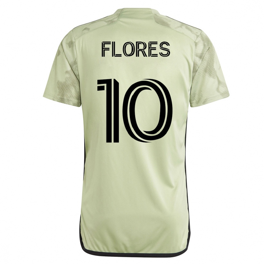 Kinder Fußball Leonardo Flores #10 Grün Auswärtstrikot Trikot 2023/24 T-Shirt Luxemburg