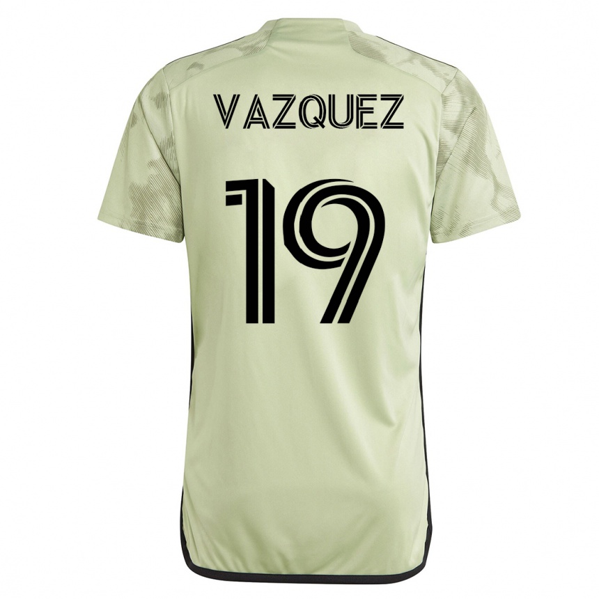 Kinder Fußball Favian Vazquez #19 Grün Auswärtstrikot Trikot 2023/24 T-Shirt Luxemburg