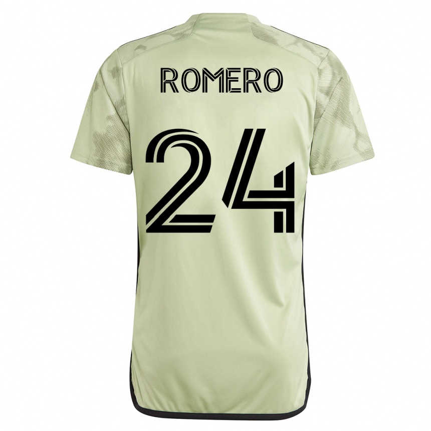 Kinder Fußball Javen Romero #24 Grün Auswärtstrikot Trikot 2023/24 T-Shirt Luxemburg