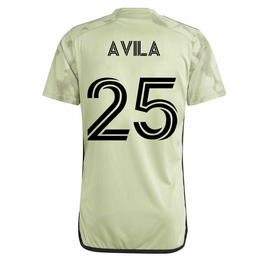 Kinder Fußball Armando Avila #25 Grün Auswärtstrikot Trikot 2023/24 T-Shirt Luxemburg