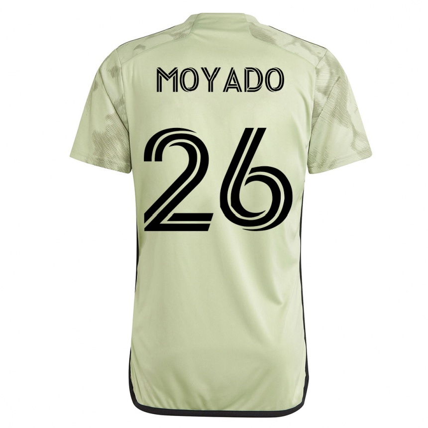 Kinder Fußball Bryan Moyado #26 Grün Auswärtstrikot Trikot 2023/24 T-Shirt Luxemburg