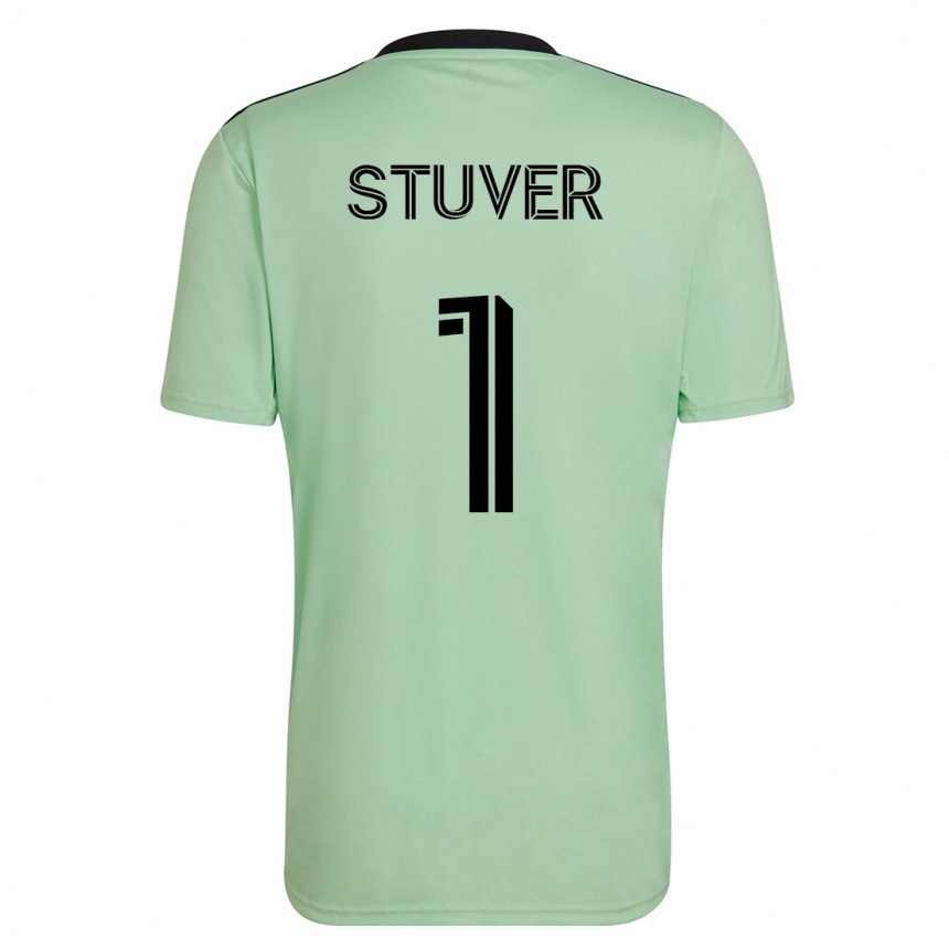 Kinder Fußball Brad Stuver #1 Hellgrün Auswärtstrikot Trikot 2023/24 T-Shirt Luxemburg