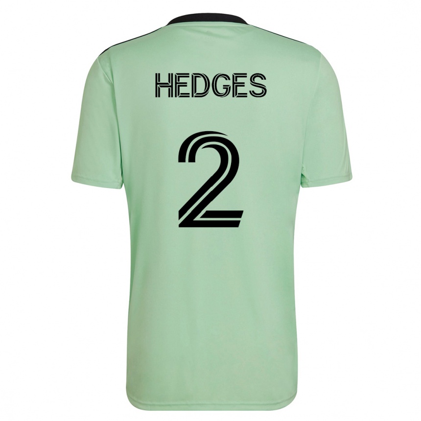 Kinder Fußball Matt Hedges #2 Hellgrün Auswärtstrikot Trikot 2023/24 T-Shirt Luxemburg