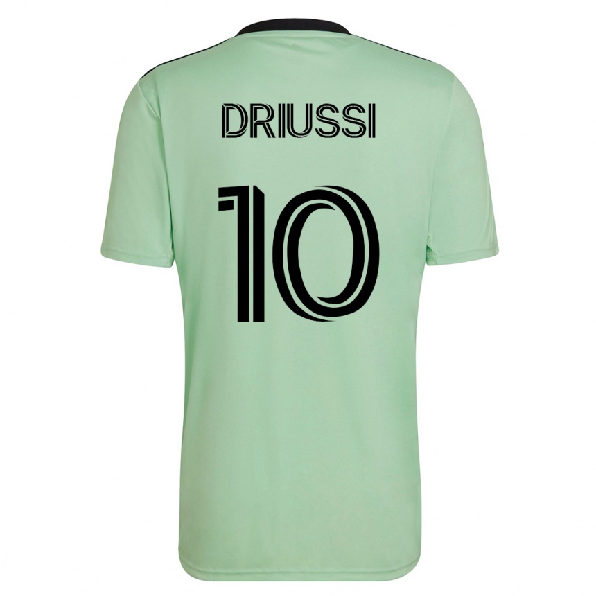 Kinder Fußball Sebastián Driussi #10 Hellgrün Auswärtstrikot Trikot 2023/24 T-Shirt Luxemburg