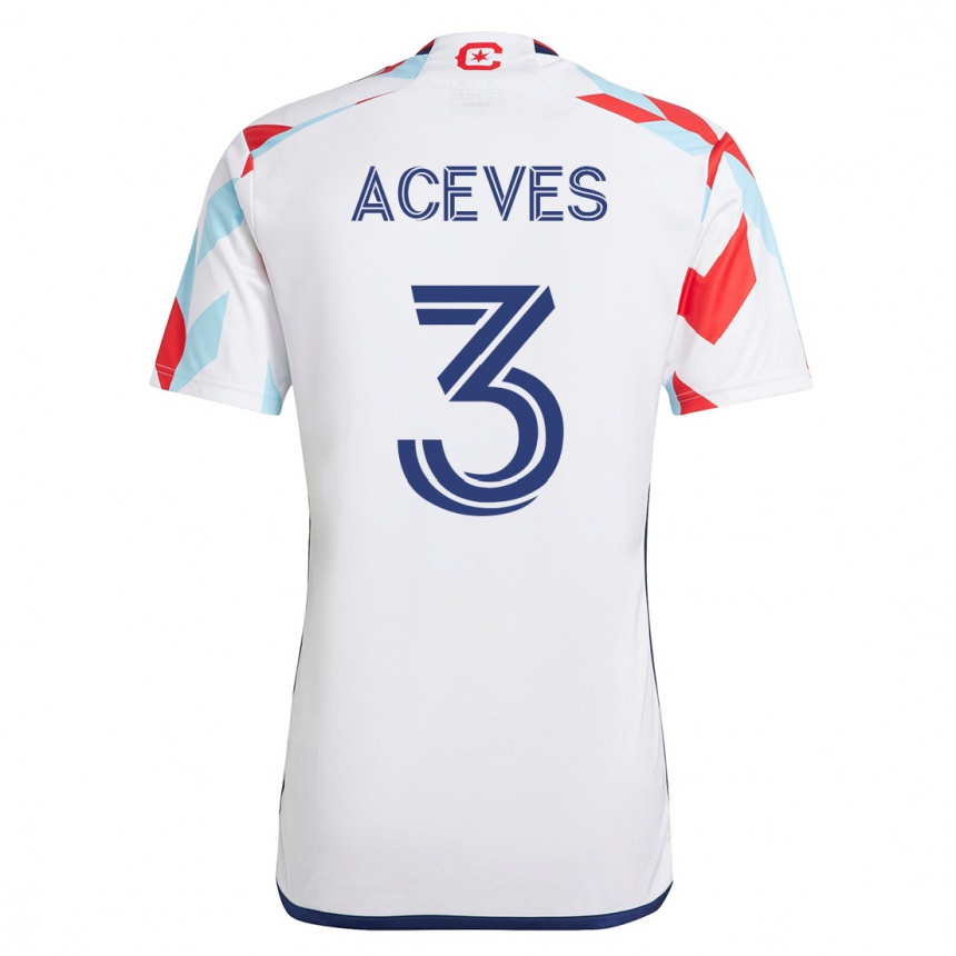 Kinder Fußball Alonso Aceves #3 Weiß Blau Auswärtstrikot Trikot 2023/24 T-Shirt Luxemburg