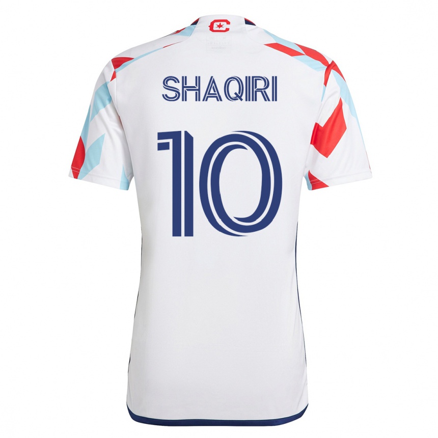 Kinder Fußball Xherdan Shaqiri #10 Weiß Blau Auswärtstrikot Trikot 2023/24 T-Shirt Luxemburg
