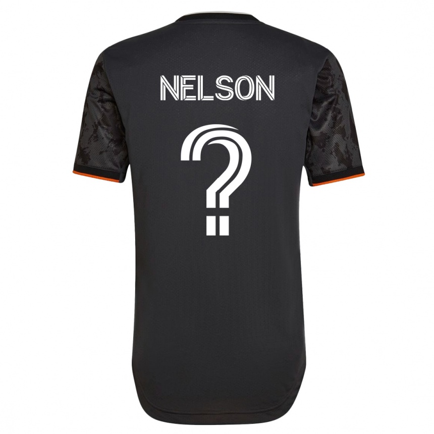 Kinder Fußball Michael Nelson #0 Schwarz Auswärtstrikot Trikot 2023/24 T-Shirt Luxemburg