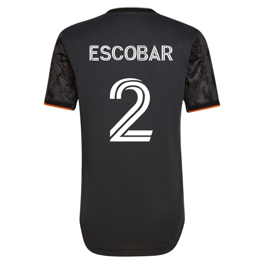 Kinder Fußball Franco Escobar #2 Schwarz Auswärtstrikot Trikot 2023/24 T-Shirt Luxemburg