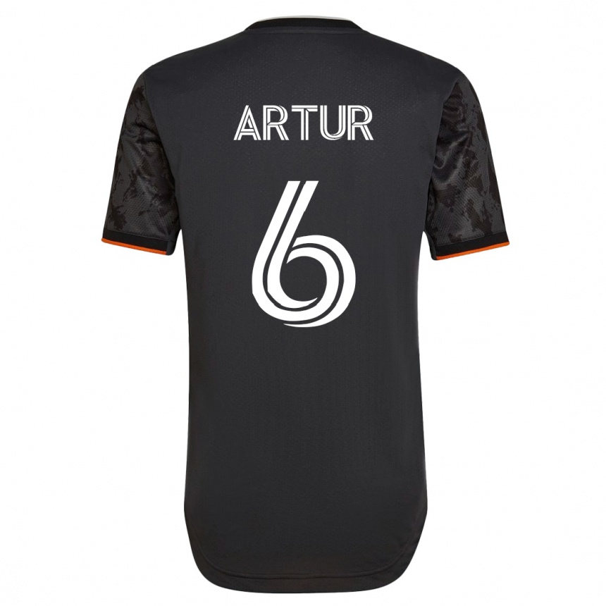 Kinder Fußball Artur #6 Schwarz Auswärtstrikot Trikot 2023/24 T-Shirt Luxemburg