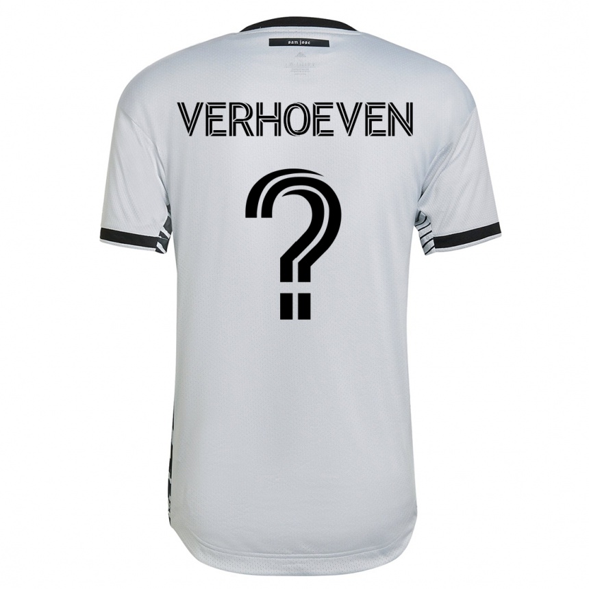Kinder Fußball Oscar Verhoeven #0 Weiß Auswärtstrikot Trikot 2023/24 T-Shirt Luxemburg