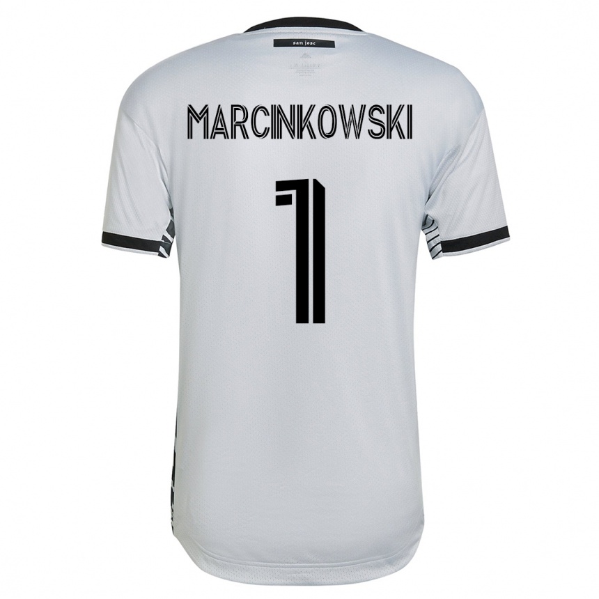 Kinder Fußball Jt Marcinkowski #1 Weiß Auswärtstrikot Trikot 2023/24 T-Shirt Luxemburg
