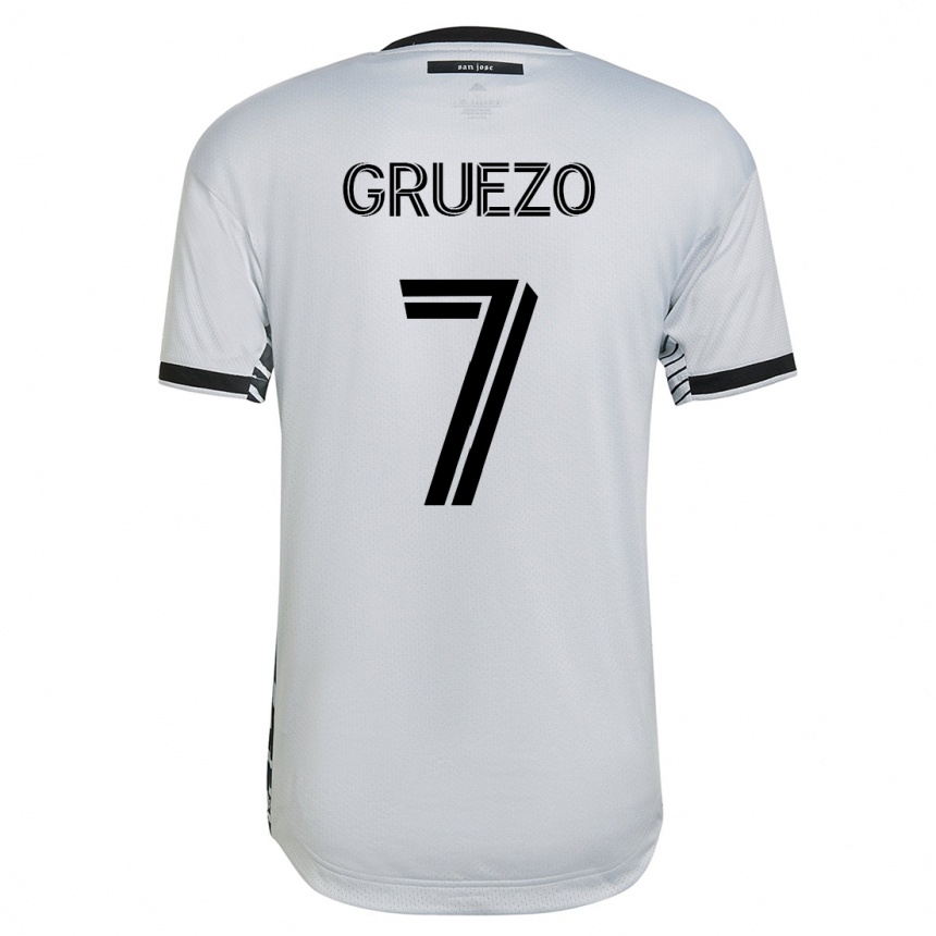 Kinder Fußball Carlos Gruezo #7 Weiß Auswärtstrikot Trikot 2023/24 T-Shirt Luxemburg
