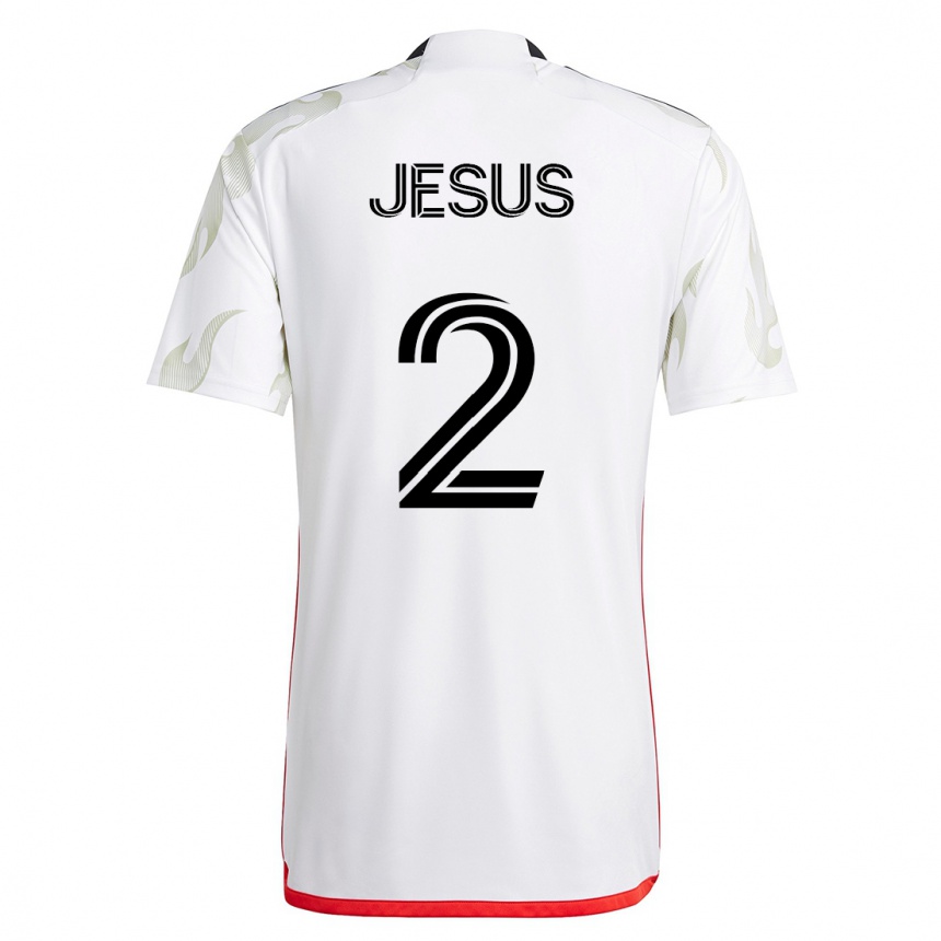 Kinder Fußball Geovane Jesus #2 Weiß Auswärtstrikot Trikot 2023/24 T-Shirt Luxemburg