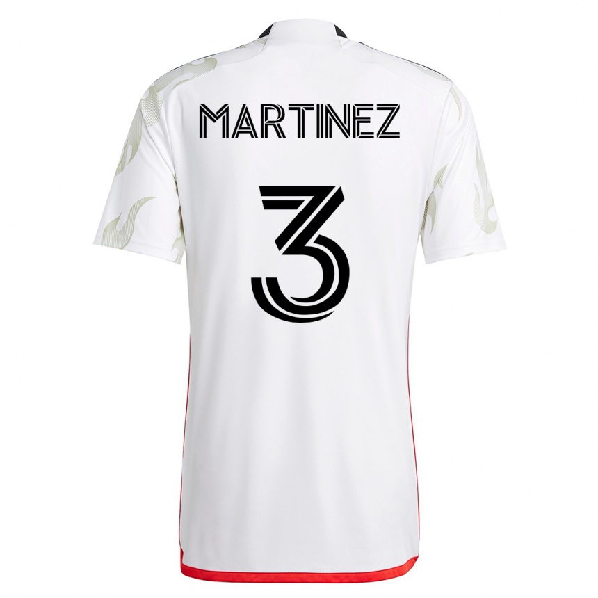 Kinder Fußball José Antonio Martínez #3 Weiß Auswärtstrikot Trikot 2023/24 T-Shirt Luxemburg