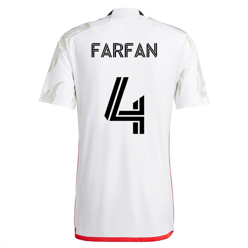 Kinder Fußball Marco Farfán #4 Weiß Auswärtstrikot Trikot 2023/24 T-Shirt Luxemburg
