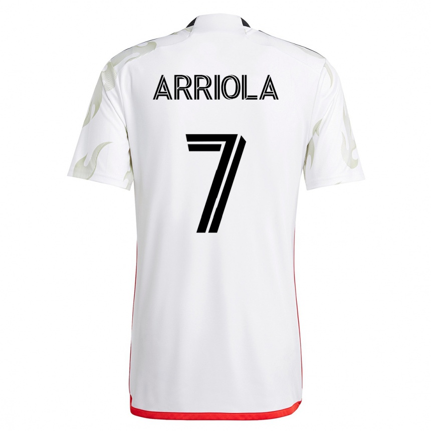 Kinder Fußball Paul Arriola #7 Weiß Auswärtstrikot Trikot 2023/24 T-Shirt Luxemburg