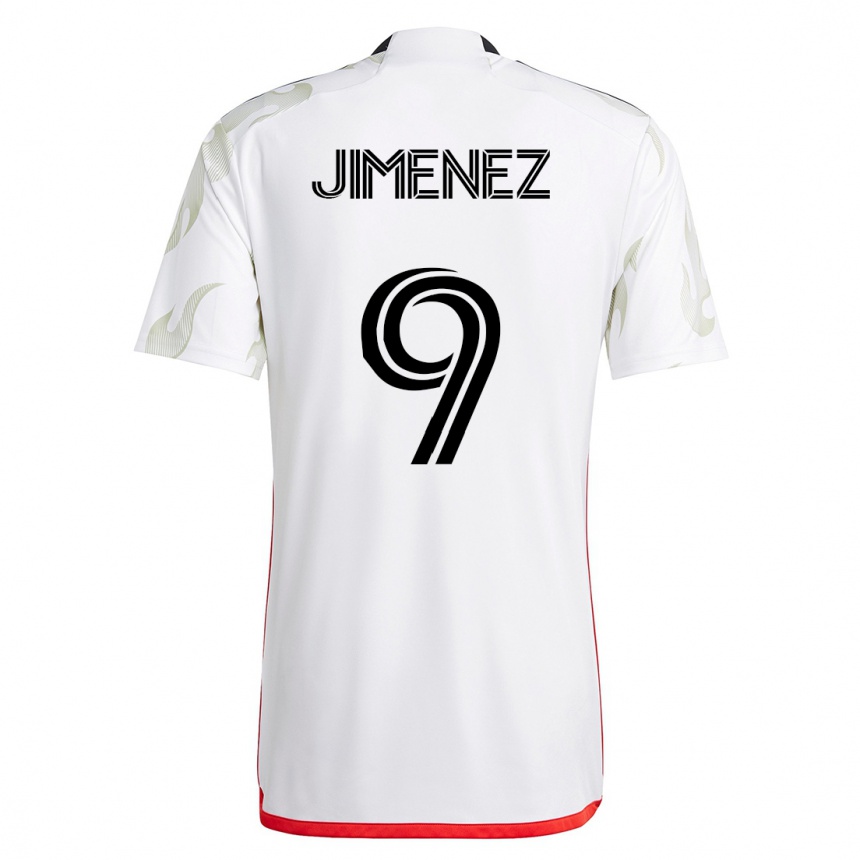 Kinder Fußball Jesús Jiménez #9 Weiß Auswärtstrikot Trikot 2023/24 T-Shirt Luxemburg