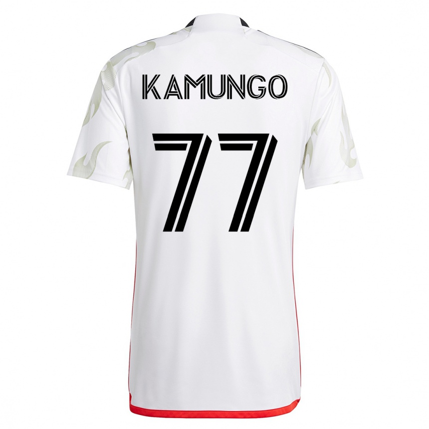 Kinder Fußball Bernard Kamungo #77 Weiß Auswärtstrikot Trikot 2023/24 T-Shirt Luxemburg