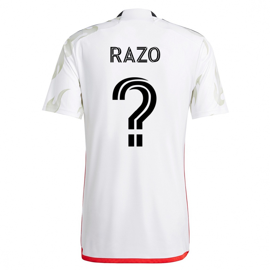 Kinder Fußball Edgar Razo #0 Weiß Auswärtstrikot Trikot 2023/24 T-Shirt Luxemburg