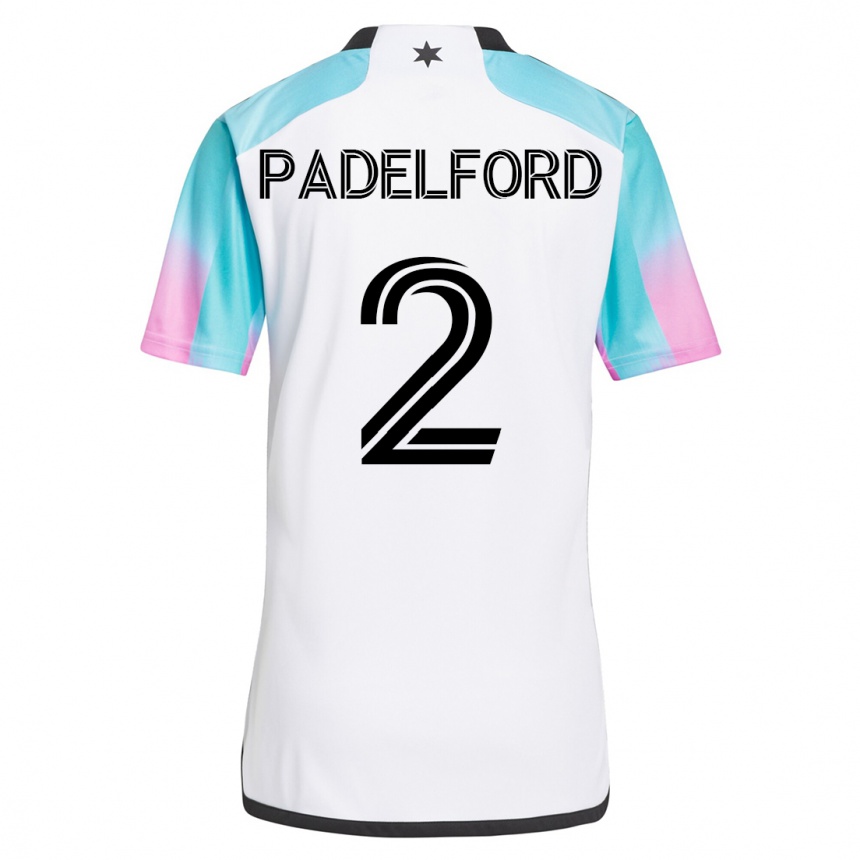 Kinder Fußball Devin Padelford #2 Weiß Auswärtstrikot Trikot 2023/24 T-Shirt Luxemburg