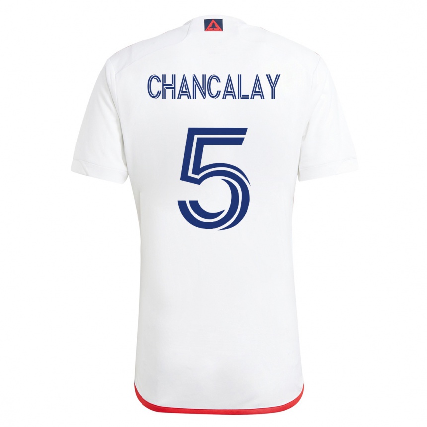 Kinder Fußball Tomás Chancalay #5 Weiß Rot Auswärtstrikot Trikot 2023/24 T-Shirt Luxemburg